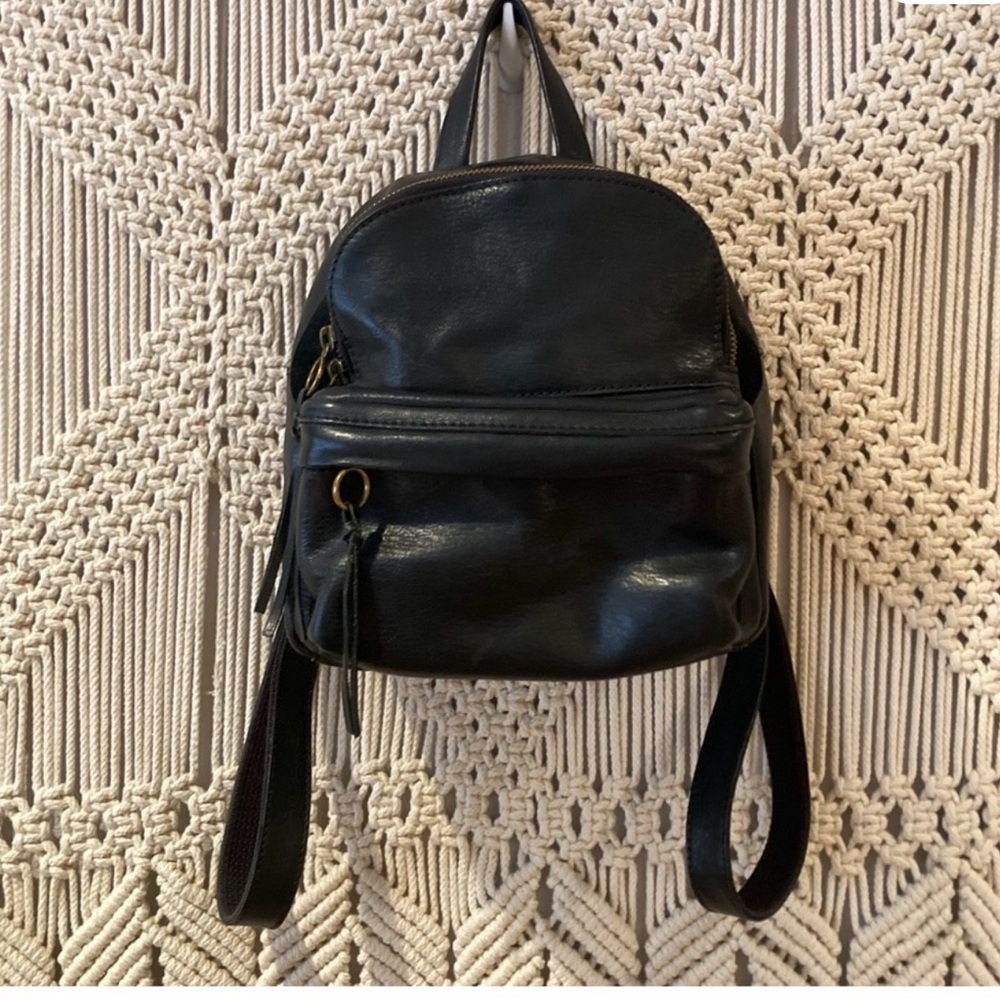 Madewell Mini Lorimer Black Leather Backpack - Picture 2 of 2